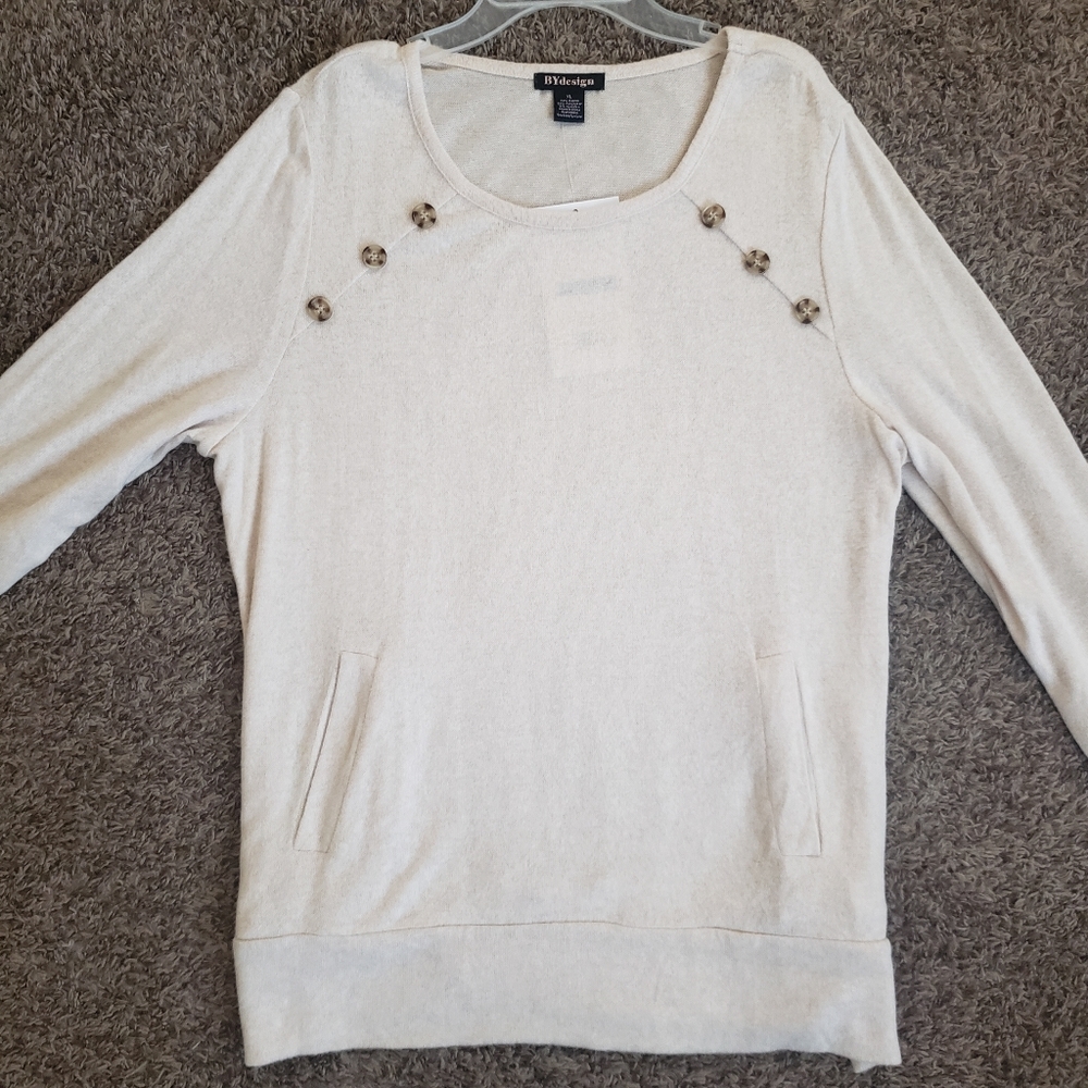 NEW sweater with button detail